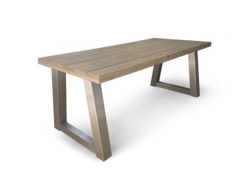 Tafel RVS en steigerhout